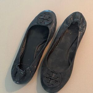 Tory Burch Dark Leather Flats